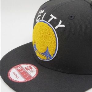 GOLDEN STATE WARRIORS BLACK RETRO THROWBACK 9FIFTY NBA NEW ERA SNAPBACK HAT CAP